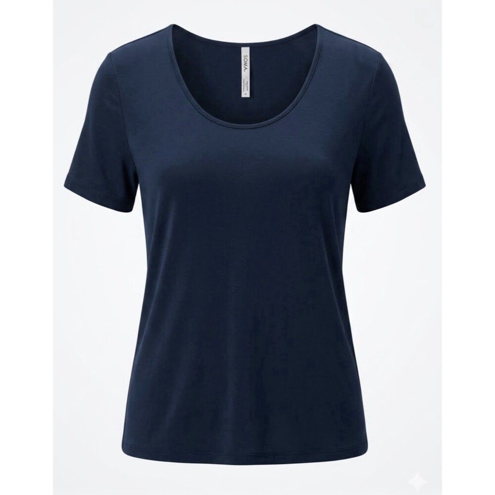 Soma Cool Nights Women Medium Navy Sleep Tee Soft Pajama Shirt